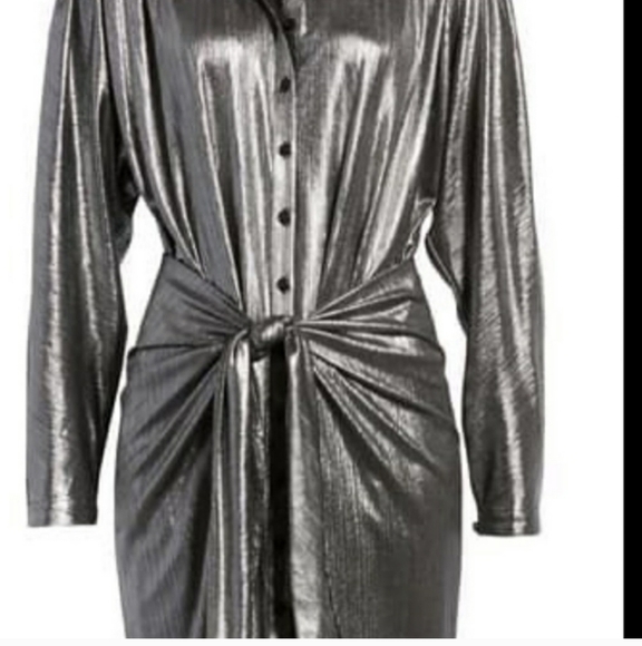 REBECCA MINKOFF | Willow Dress In Gunmetal - Small - wrap skirt - adjustable - Picture 7 of 13